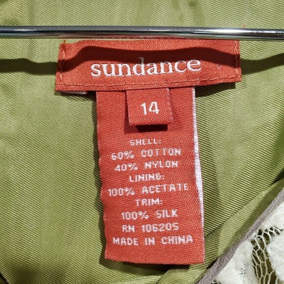 Sundance Women's Dress Mesh Lace Overlay Ivory Green Romantic Boho Sleeveless 14 - Picture 6 of 14